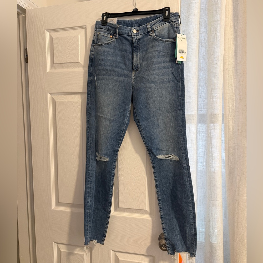 H&M Distressed Blue Skinny Jeans